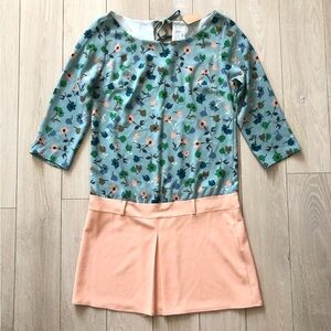 NWOT Miss Miss Made in Italy Floral Print Colorblock Dress Size S